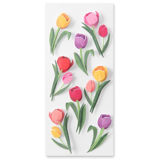 12 Packs: 16 ct. (192 total) Tulip Floral Dimensional Stickers by Recollections&#x2122;